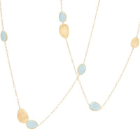 Marco Bicego 18K Yellow Gold Aquamarine Lunaria Long Necklace