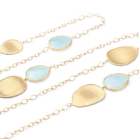 Marco Bicego 18K Yellow Gold Aquamarine Lunaria Long Necklace