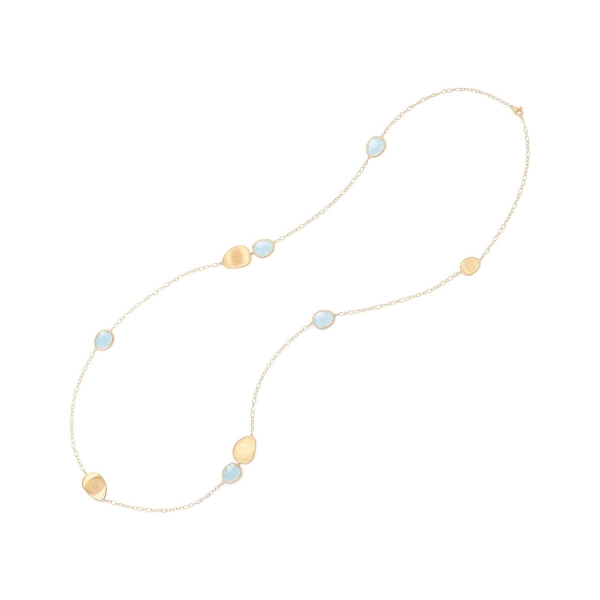 Marco Bicego 18K Yellow Gold Aquamarine Lunaria Long Necklace