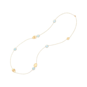 Marco Bicego 18K Yellow Gold Aquamarine Lunaria Long Necklace