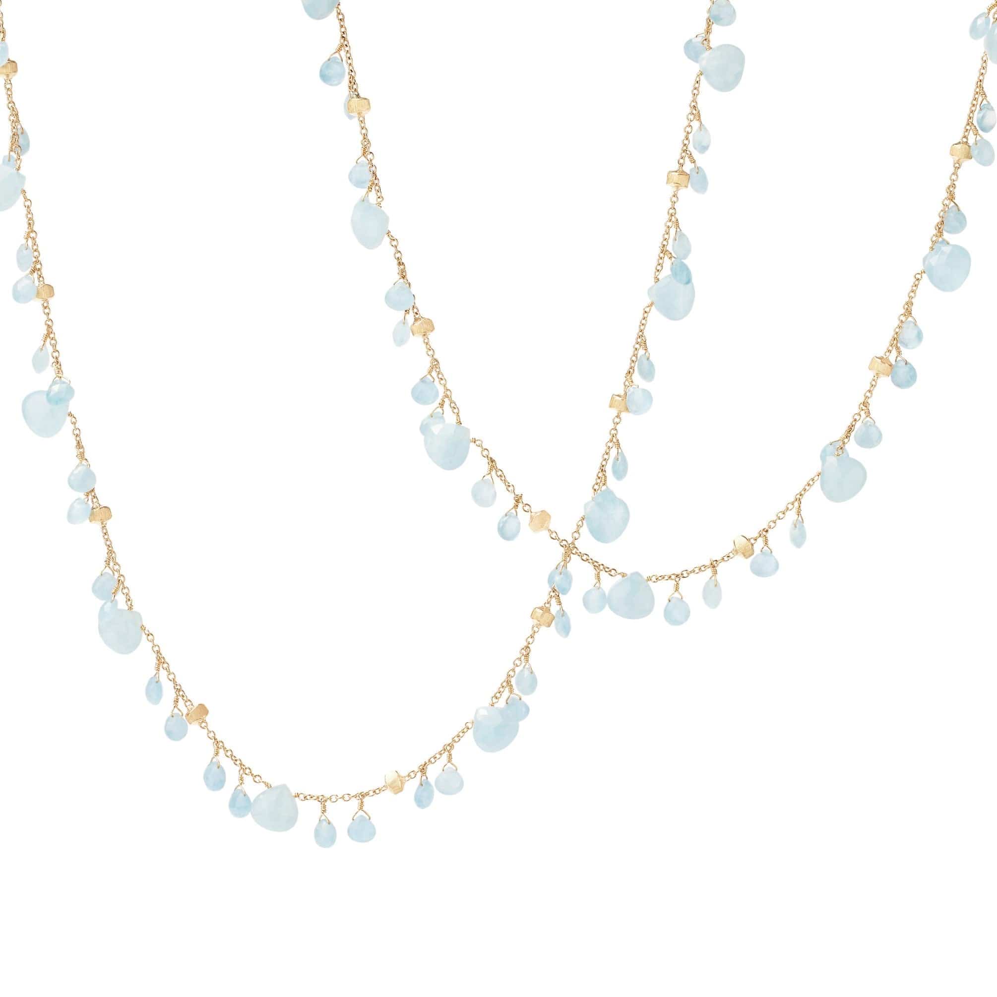 Marco Bicego 18K Yellow Gold Aquamarine 36" Paradise Necklace