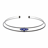 Etho Maria 18K Blackened White Gold Diamond and Tanzanite Collar Necklace