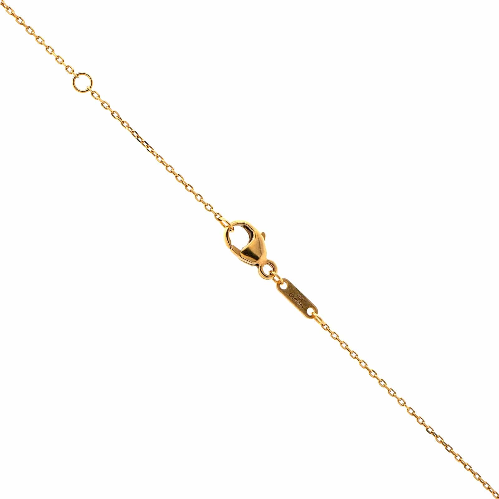 18K Yellow Gold Diamond and Mother of Pearl Compass Charm Necklace