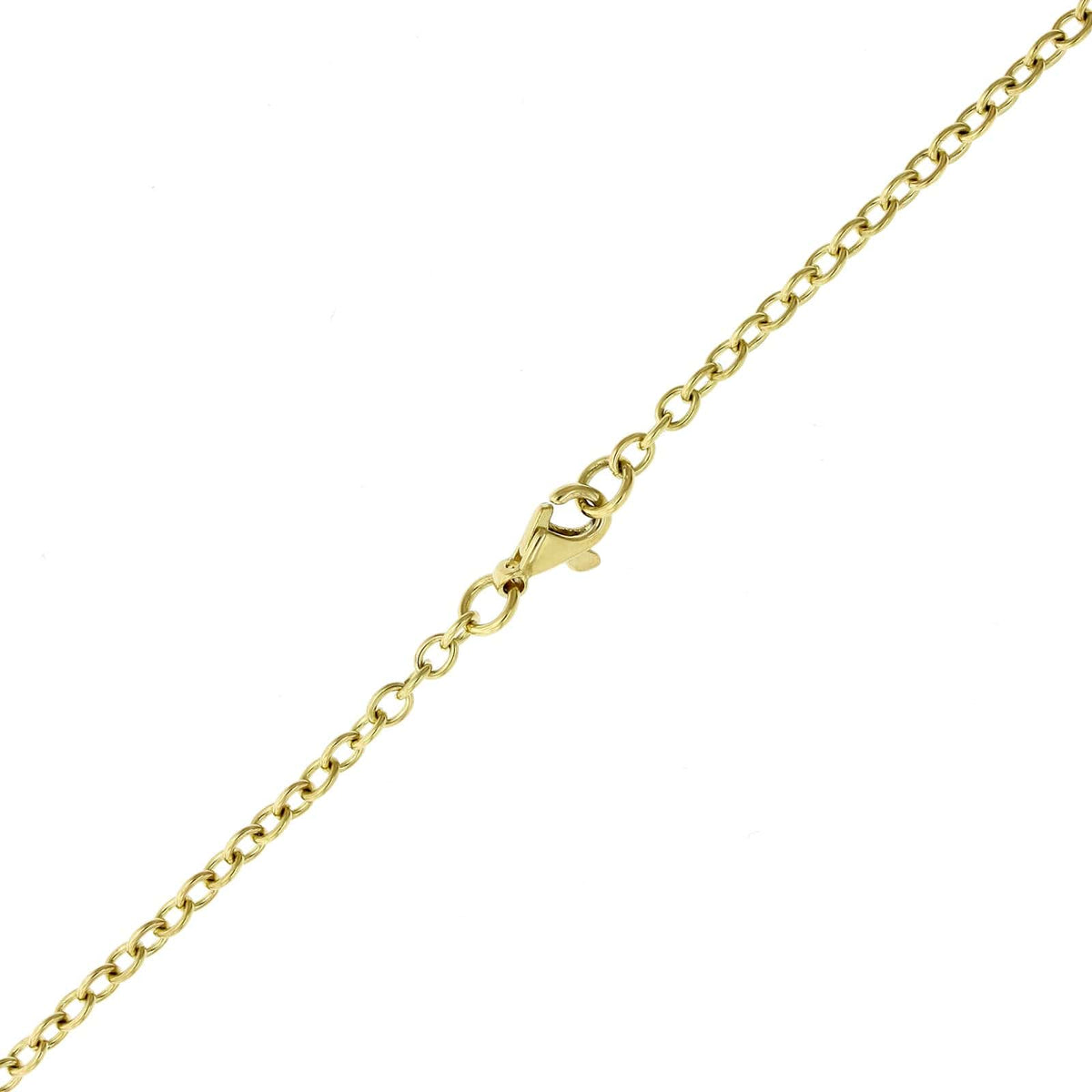 18K Yellow Gold Spinel and Diamond Chain Necklace