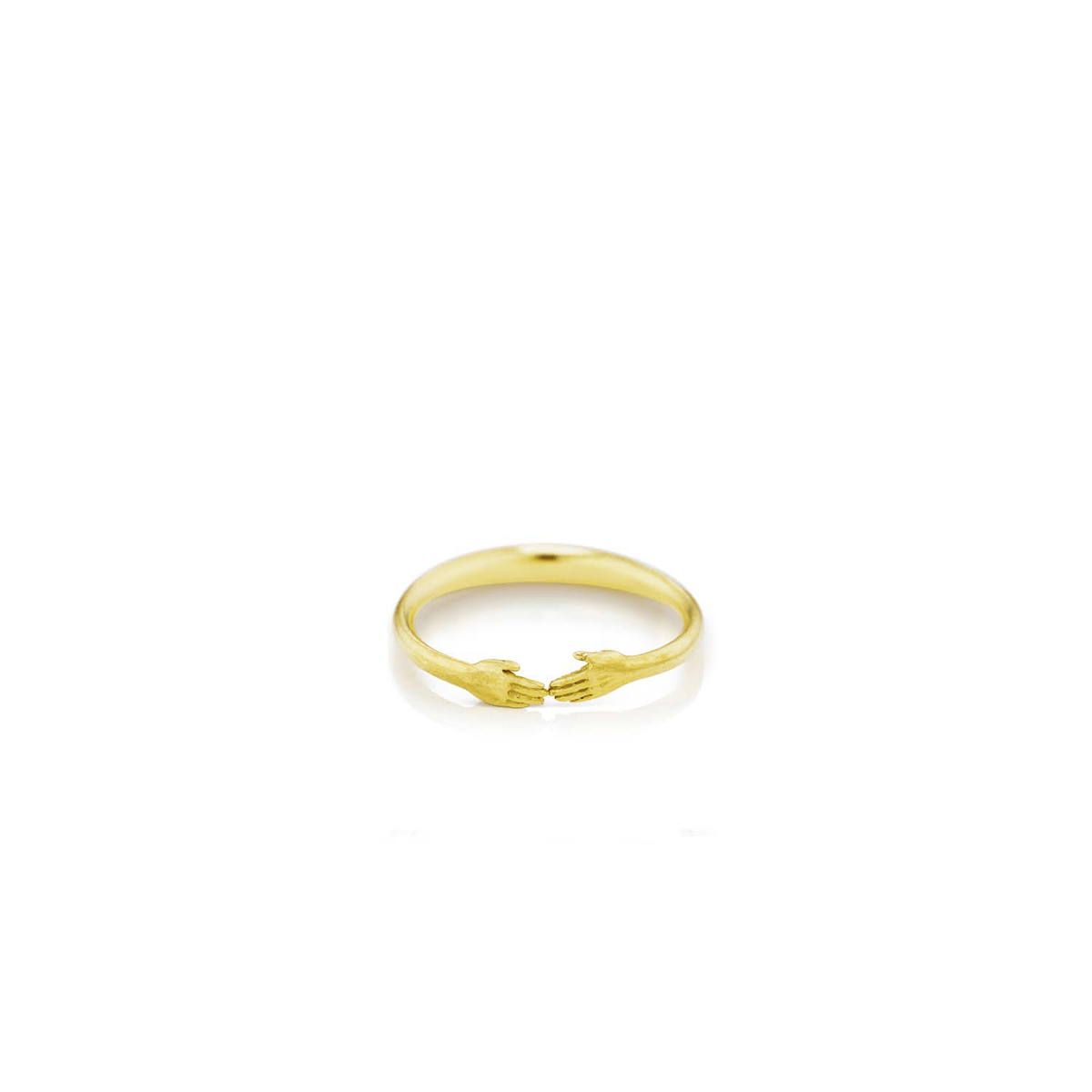 18K Yellow Gold Tiny Hands Stacking Ring