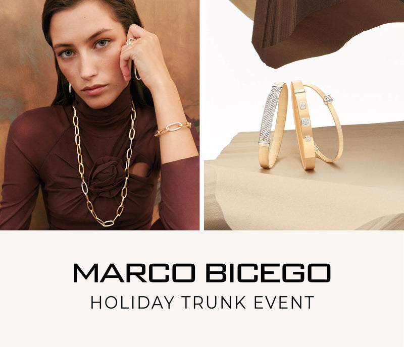 Marco Bicego Jewelry on woman and 3 gold bracelets