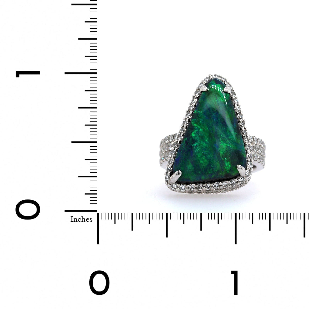 Platinum Lightning Ridge Opal & Diamond Halo Ring