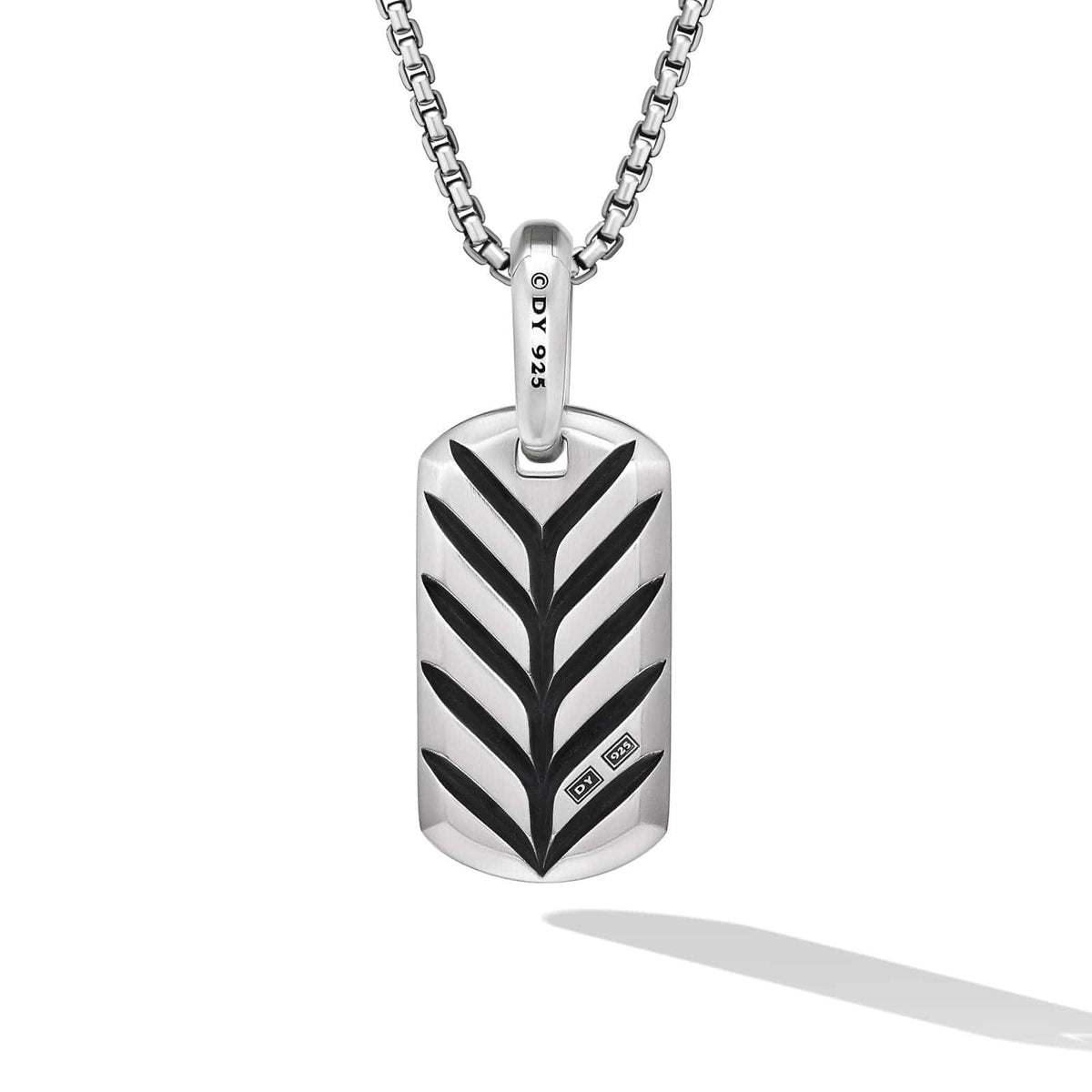 Chevron Tag in Sterling Silver, 21mm