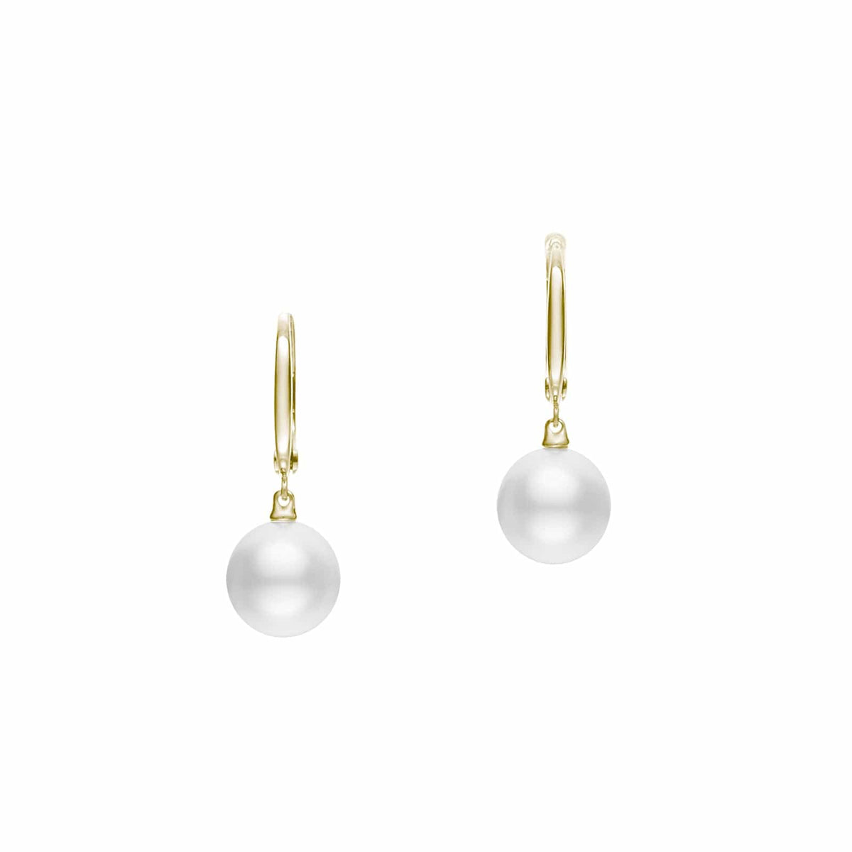 Mikimoto 18K Yellow Gold White South Sea Pearl Classic Drop Earrings