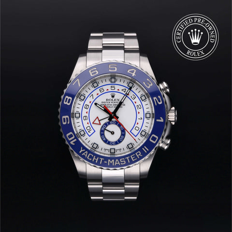 Rolex Certified Pre-Owned Yacht-Master II in Oyster, 44 mm, Stainless Steel 116680 watch available at Long's Jewelers.