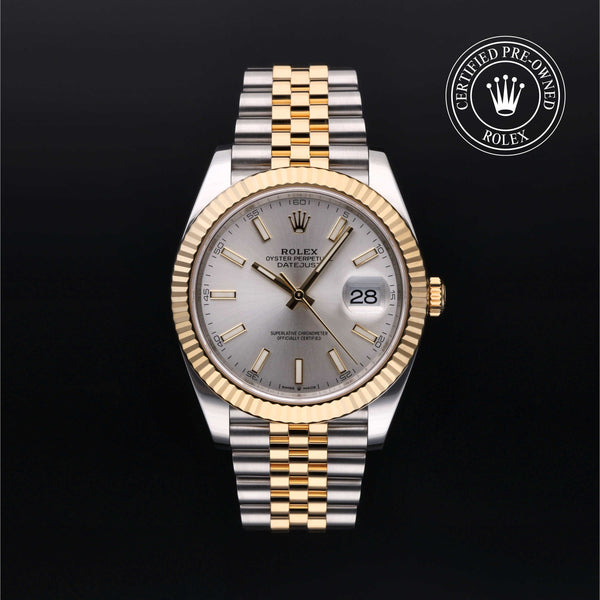 Rolex Certified Pre-Owned Datejust in Oyster, 41 mm, Stainless Steel and yellow gold 126333 watch available at Long's Jewelers.