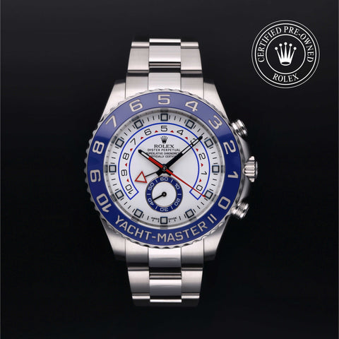 Rolex Certified Pre-Owned Yacht-Master II in Oyster, 44 mm, Stainless Steel 116680 watch available at Long's Jewelers.