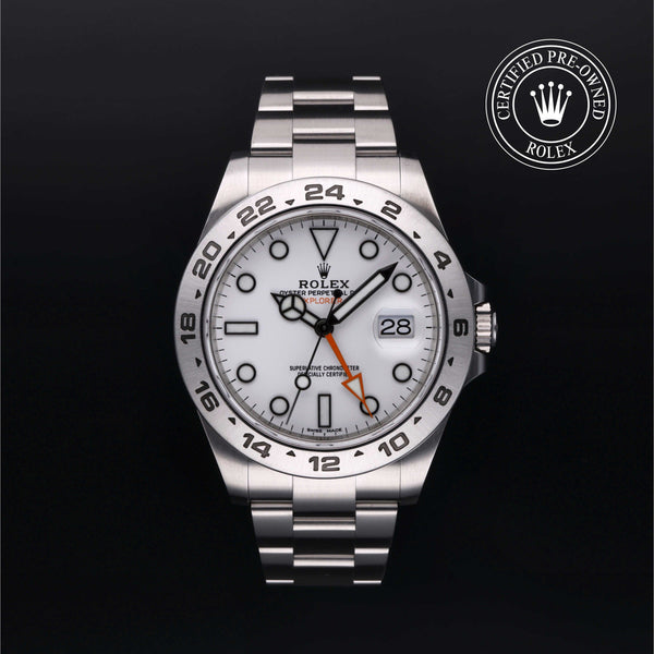 Rolex Certified Pre-Owned Explorer II in Oyster, 42 mm, Stainless Steel 216570 watch available at Long's Jewelers.