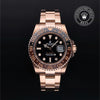 Rolex Certified Pre-Owned GMT Master II in Oyster, 40 mm, 18K Rose Gold 126715CHNR watch available at Long's Jewelers.