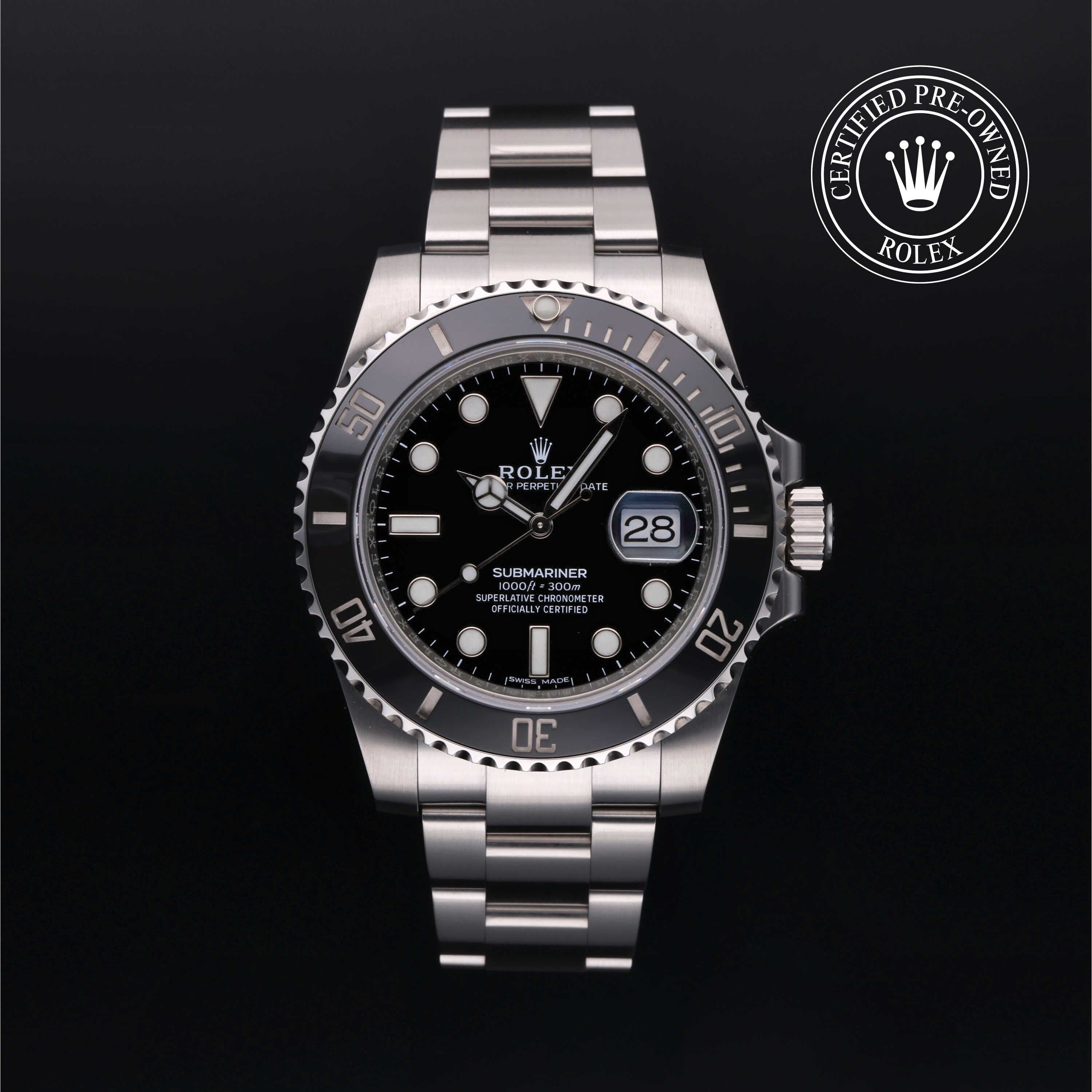 Rolex Certified Pre-Owned Submariner in Oyster, 40 mm, Stainless Steel 116610LN watch available at Long's Jewelers.