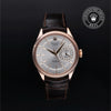 Rolex Certified Pre-Owned Cellini Date in Leather, 39 mm, 18k rose gold 50515 watch available at Long's Jewelers.