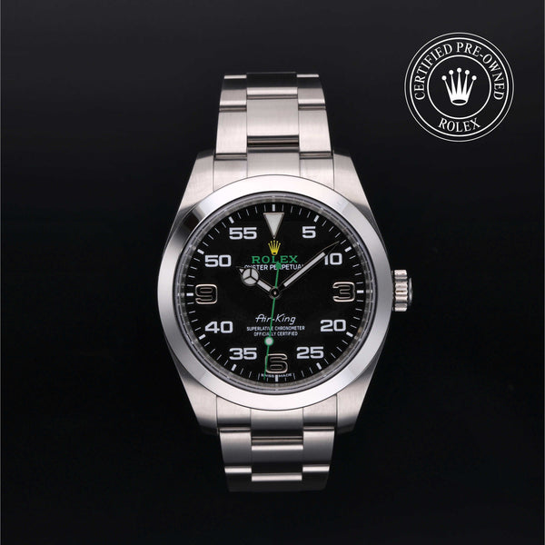 Rolex Certified Pre-Owned Air-King in Oyster, 40 mm, Stainless Steel 116900 watch available at Long's Jewelers.