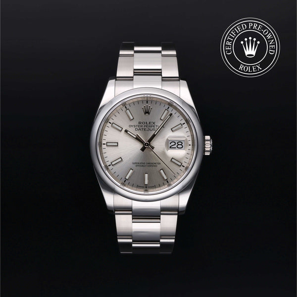 Rolex Certified Pre-Owned Datejust in Oyster, 36 mm, Stainless Steel 126200 watch available at Long's Jewelers.