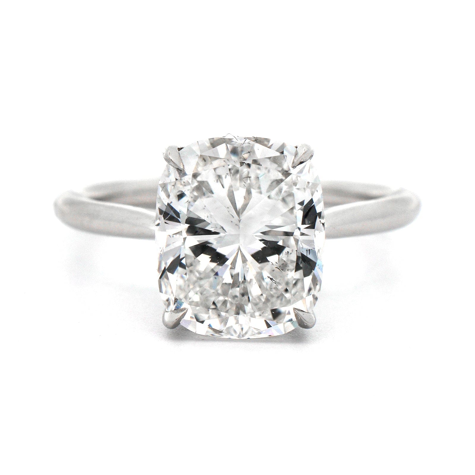 Platinum Cushion Cut Diamond Engagement Ring