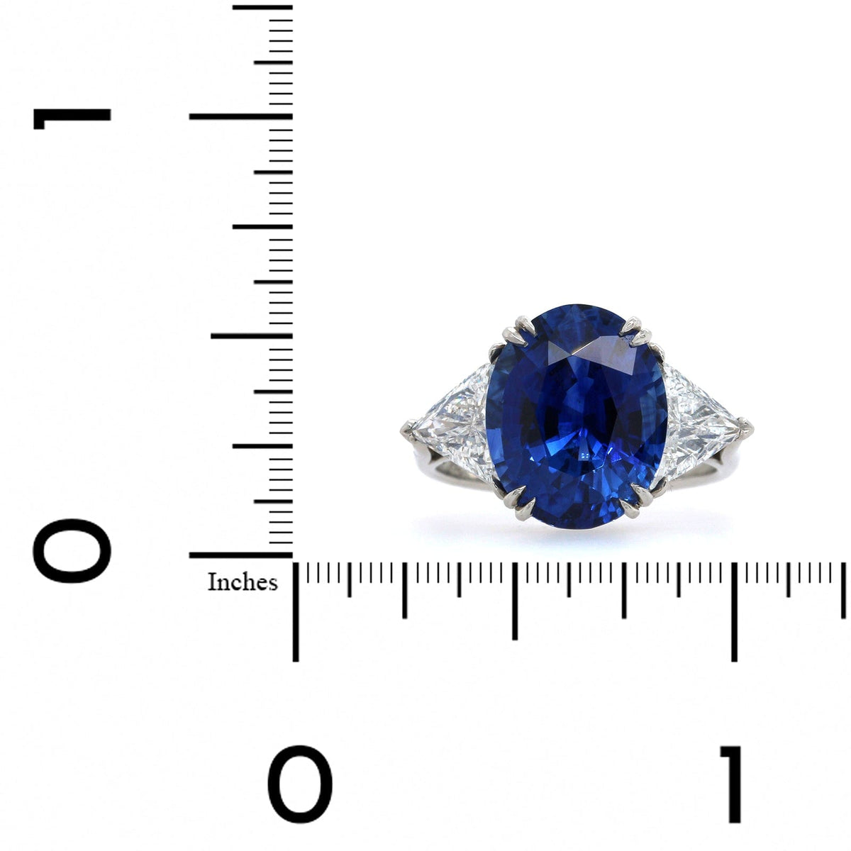 Miabella Women's 5/8 Carat Blue Sapphire 1/2 Carat Diamond 14kt White Gold  3-Stone Engagement Ring - Walmart.com