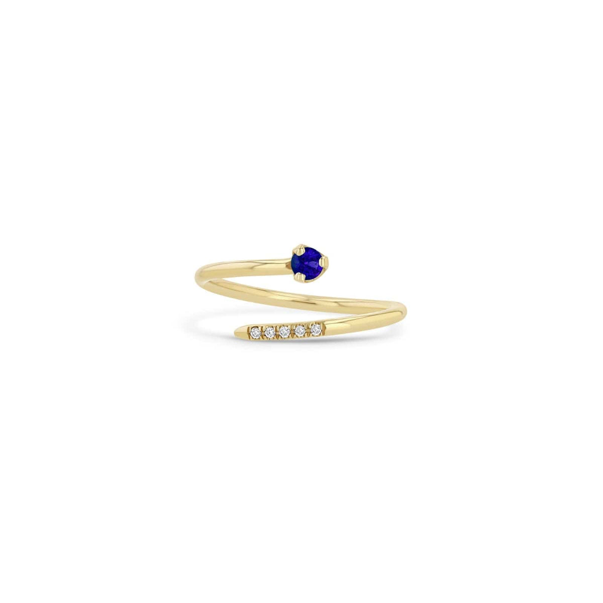 Zoe Chicco 14K Yellow Gold Open Bypass Sapphire and Diamond Ring