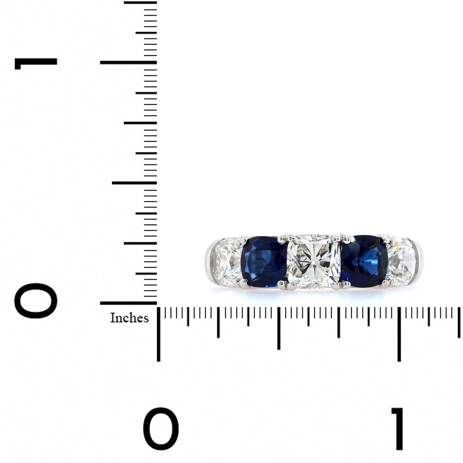 Platinum 5 Stone Sapphire and Diamond Band