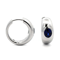 18K White Gold Sapphire and Diamond Earrings