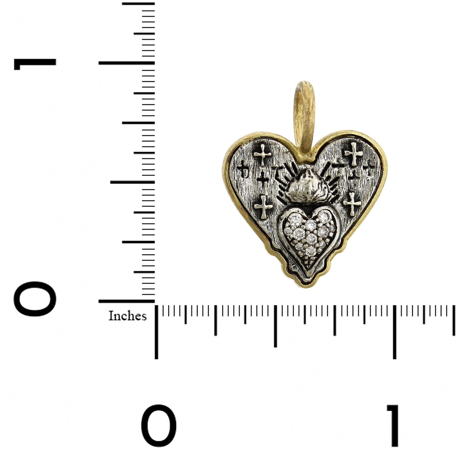 Sterling Silver & 18K Yellow Gold Sacred Heart Charm