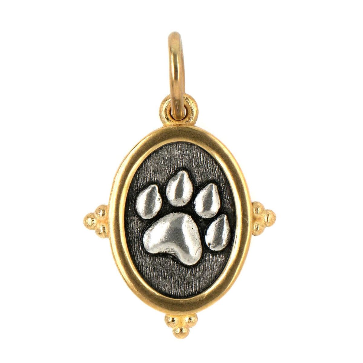 Gold dog paw charm best sale