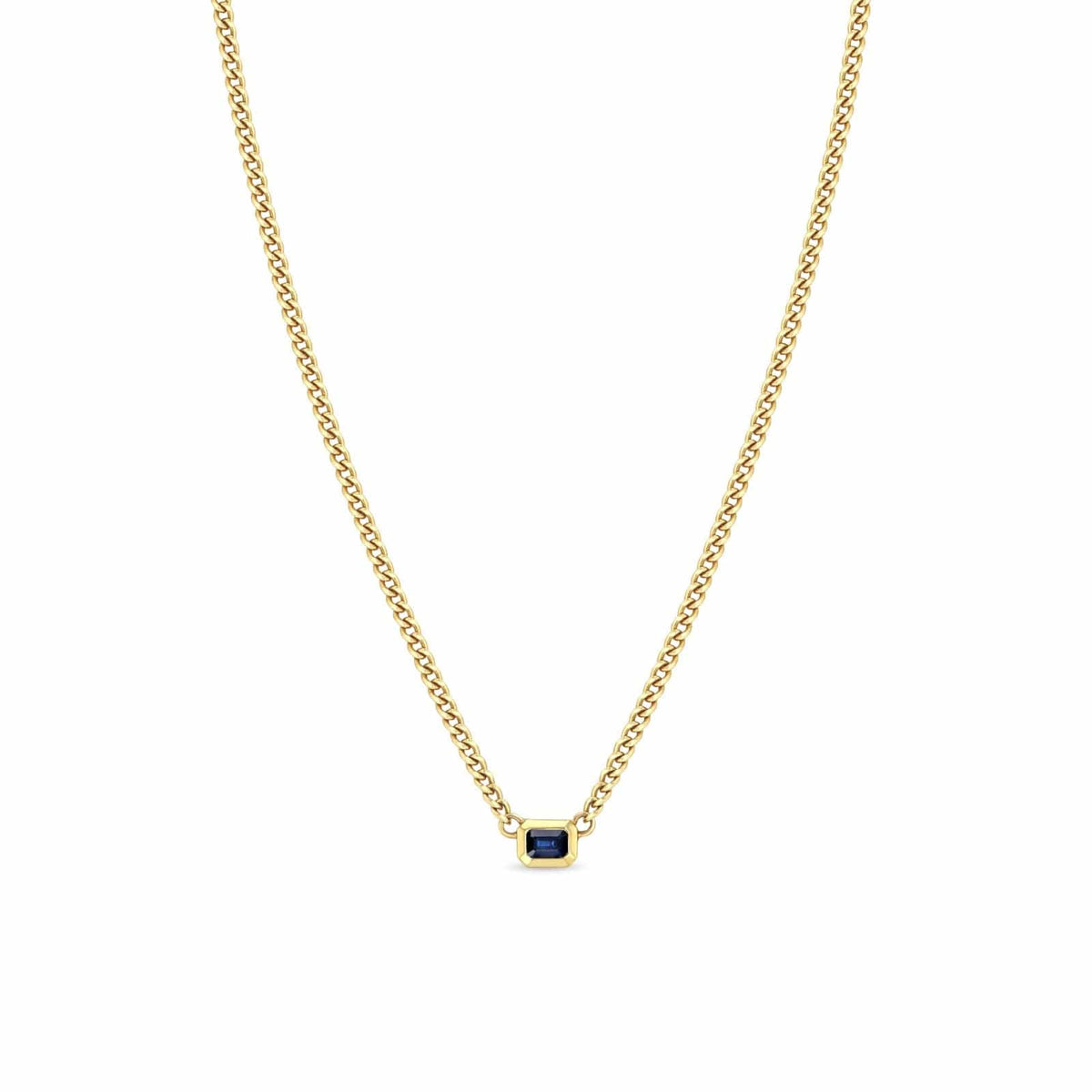 Sapphire high quality Pendant on Gold Chain Necklace