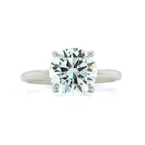 Platinum Round Diamond Solitaire Engagement Ring