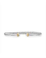 Cable Flex Bracelet in Sterling Silver with 14K Yellow Gold, 4mm