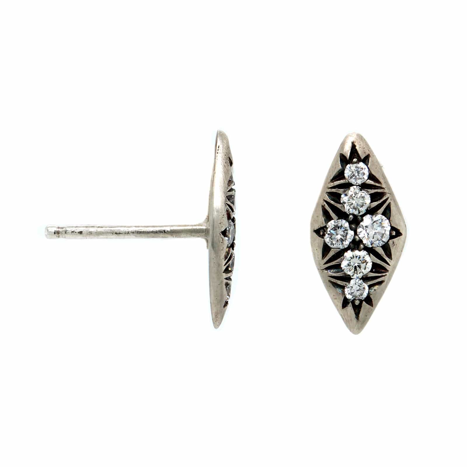 Sterling Silver Diamond Shaped Studs