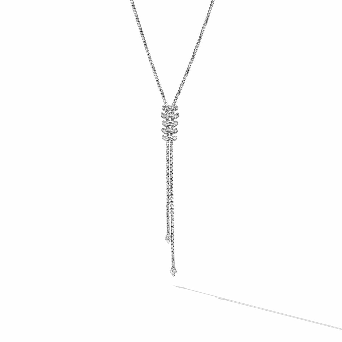 Zig Zag Stax™ Y Necklace in Sterling Silver with Diamonds