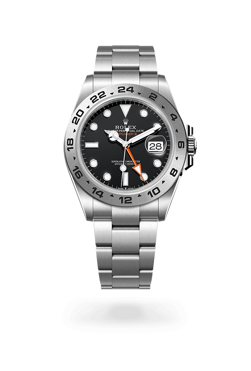 Front facing Rolex Explorer II watch