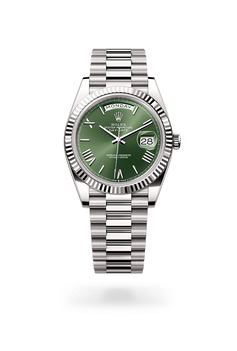 Front facing Rolex Day-Date 40 watch