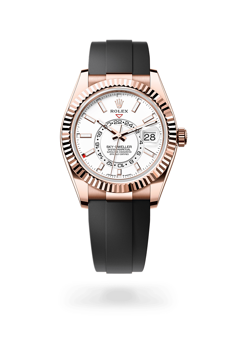 Front facing Rolex Sky-Dweller watch