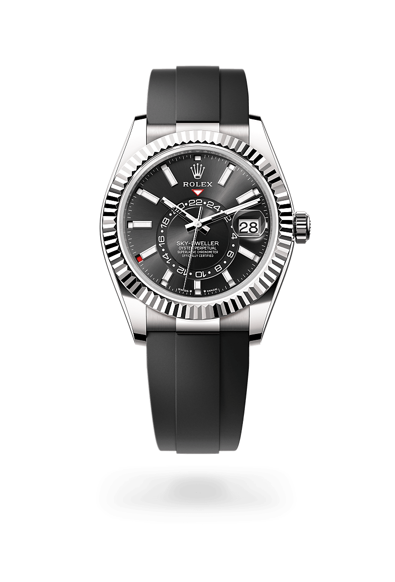 Front facing Rolex Sky-Dweller watch