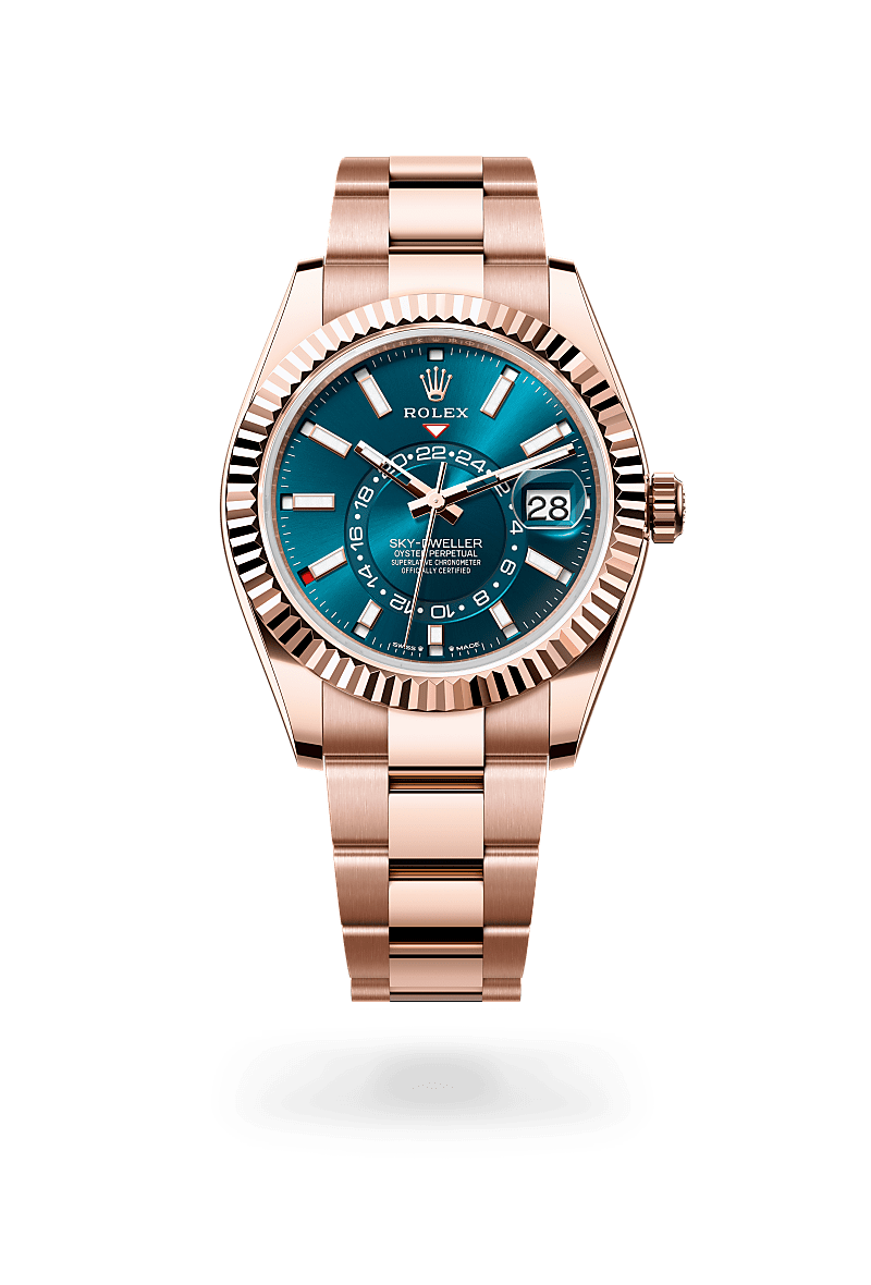 Front facing Rolex Sky-Dweller watch