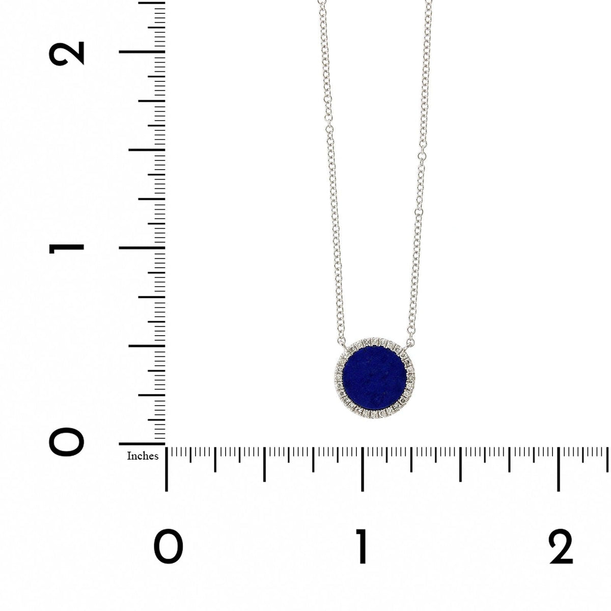 14K White Gold Lapis Diamond Halo Pendant,14k white gold, Long's Jewelers