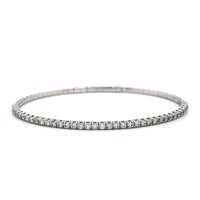 14K White Gold Prong Set Flex Diamond Bracelet, 14k white gold, Long's Jewelers