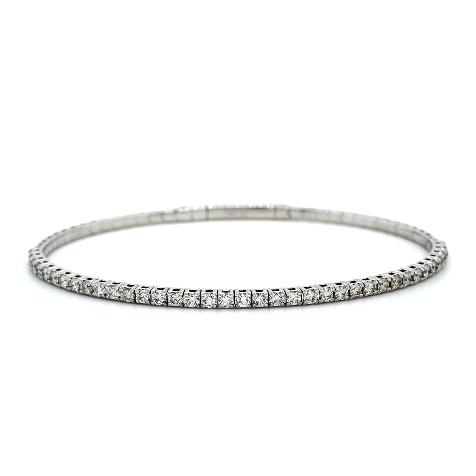 14K White Gold Prong Set Flex Diamond Bracelet, 14k white gold, Long's Jewelers