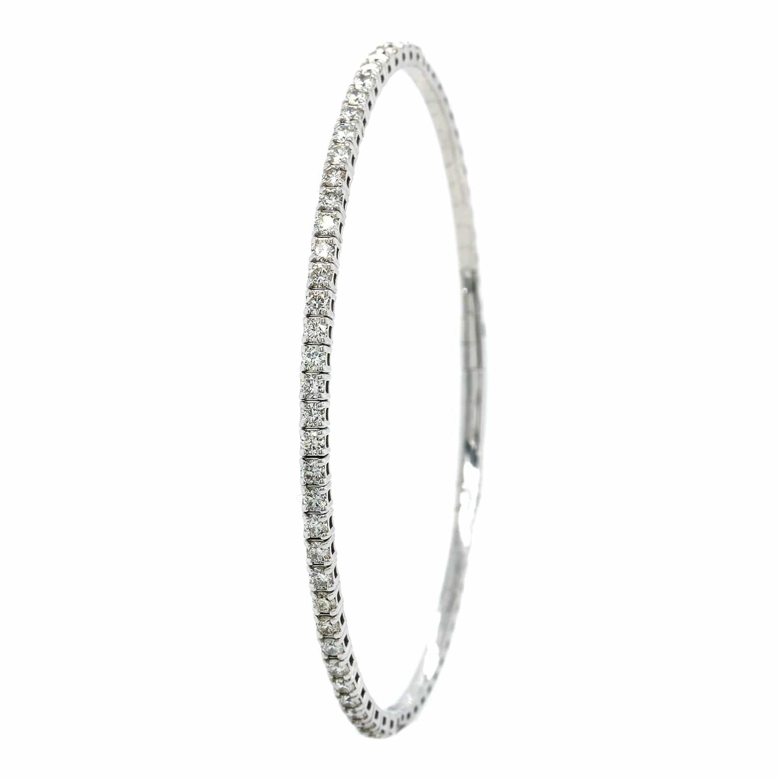 14K White Gold Prong Set Flex Diamond Bracelet, 14k white gold, Long's Jewelers