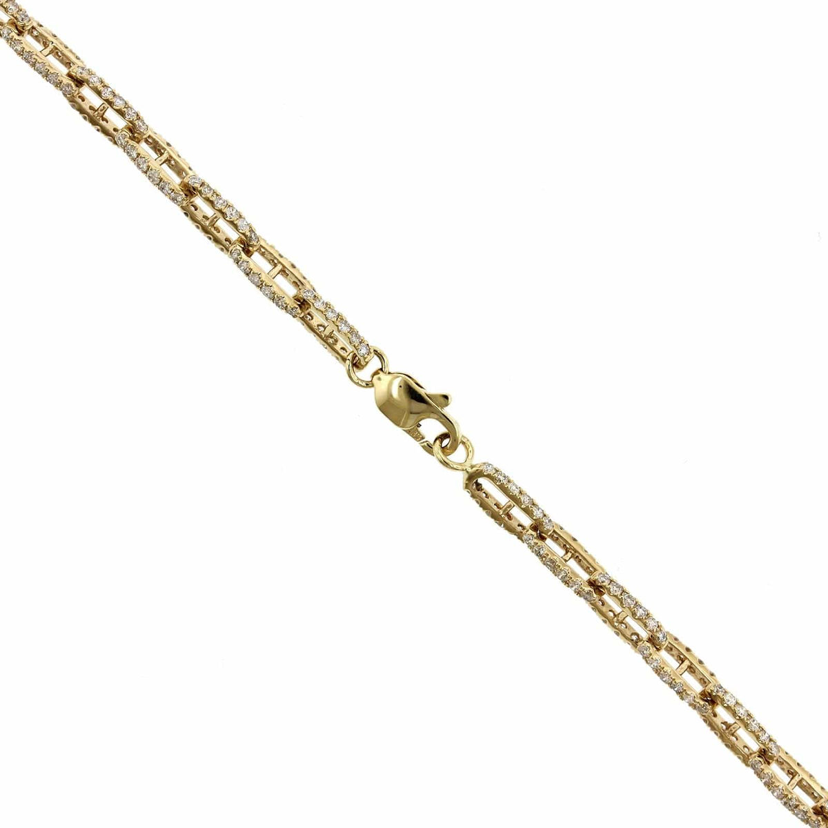 14K Yellow Gold Chain Link Style Diamond Necklace