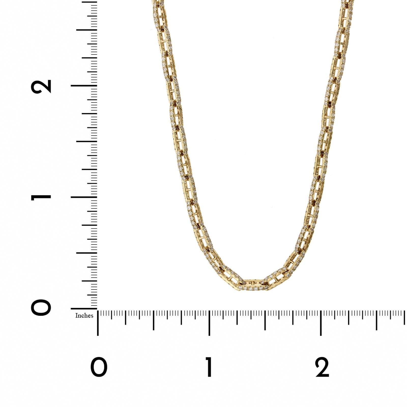 14K Yellow Gold Chain Link Style Diamond Necklace