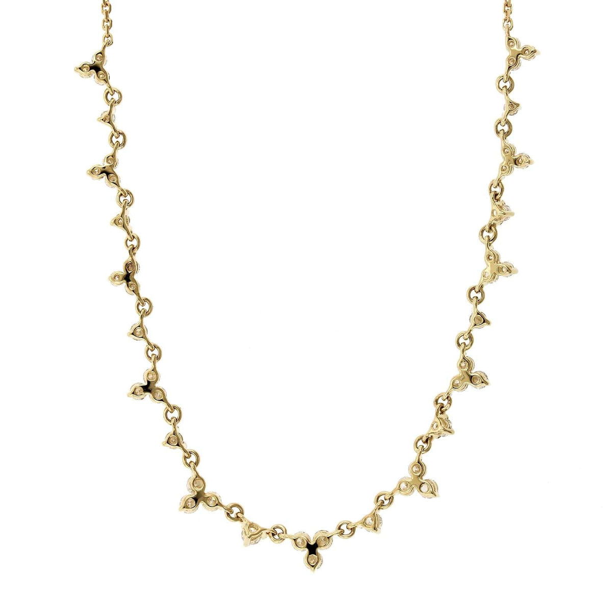 14K Yellow Gold Diamond Cluster Chain Necklace – Long's Jewelers