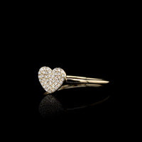 14K Yellow Gold Estate Diamond Pave Heart Ring, Long's Jewelers