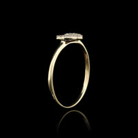 14K Yellow Gold Estate Diamond Pave Heart Ring