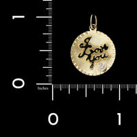 14K Yellow Gold Estate I Love You Charm, Gold, Long's Jewelers