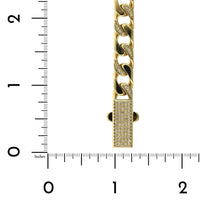 14K Yellow Gold Pave Diamond Curb Link Bracelet, 14k yellow gold, Long's Jewelers